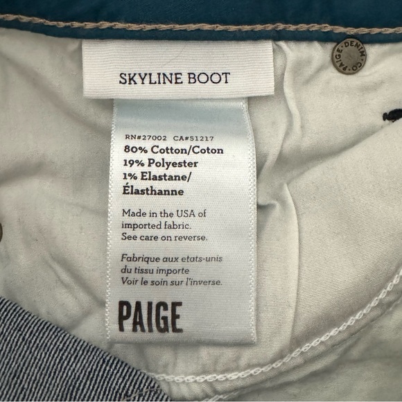 Paige Skyline Boot Cut Denim Jeans Size 28 - Picture 9 of 10